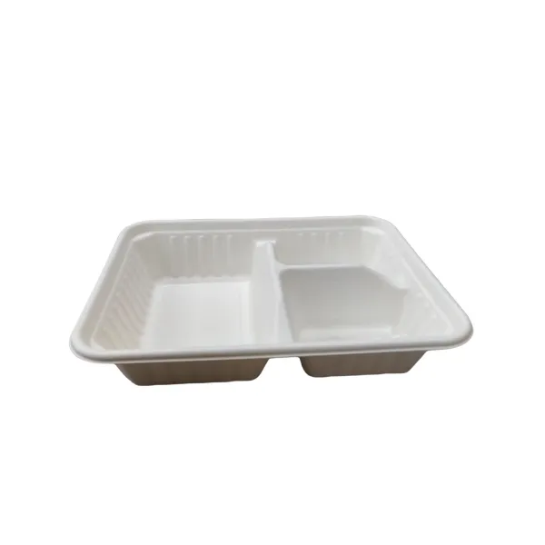 Three Compartment Bagasse Take Away Food Container